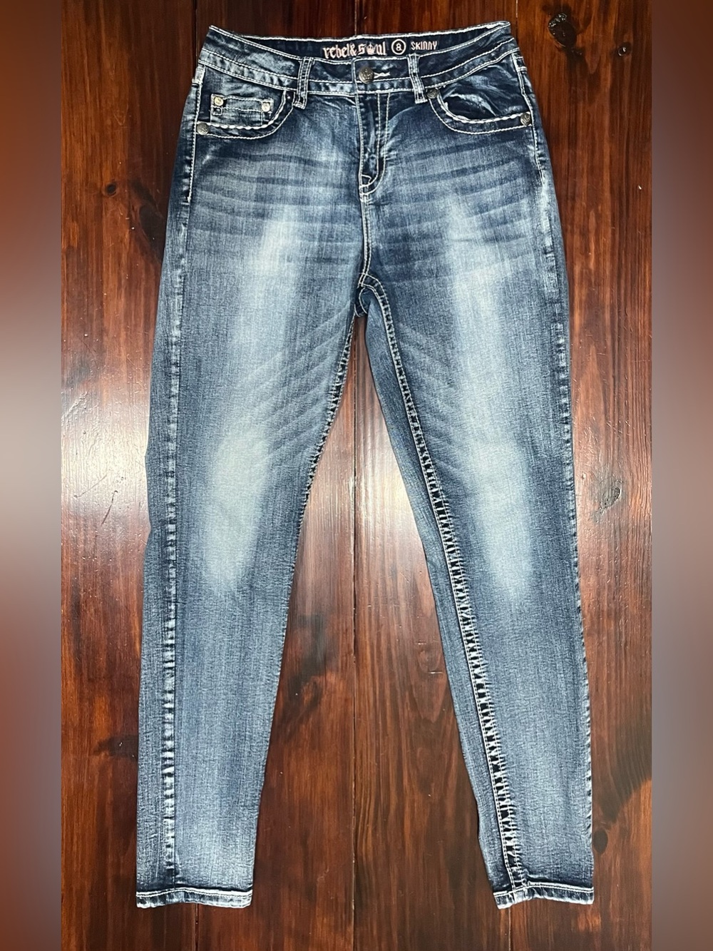 Rebel & Soul Embellished Skinny Jeans Size 8 Y2K